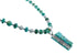 Native American Kingman Turquoise Cobble Inlay And Sterling Silver Navajo Bead Necklace Set AX124790