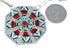 Native American Zuni Sterling Silver Multicolor Earrings And Link Necklace Set AX124798