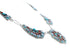 Native American Zuni Sterling Silver Multicolor Earrings And Link Necklace Set AX124798