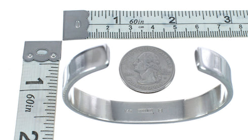 Native American Navajo Sterling Silver And 14 Karat Gold Cuff Bracelet AX124830