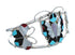 Sterling Silver Multicolor Butterfly Native American Zuni Cuff Bracelet AX124812