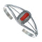 Native American Coral And Sterling Silver Navajo Cuff Bracelet AX124824