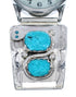 Native American Snake Zuni Sterling Silver Turquoise Watch AX124856
