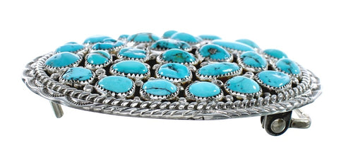 Authentic Navajo Turquoise Genuine Sterling Silver Belt Buckle JX125144