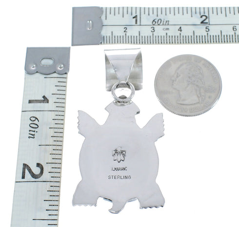 Genuine Sterling Silver Turtle Navajo Turquoise Pendant JX125077