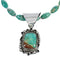 Native American Genuine Sterling Silver Turquoise Bead Necklace Set JX125458