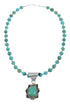 Native American Genuine Sterling Silver Turquoise Bead Necklace Set JX125463