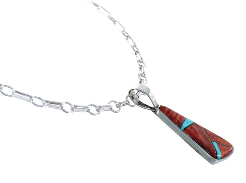 Native American Multicolor Sterling Silver Pendant Necklace JX125481