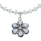 Native American Mother of Pearl And Sterling Silver Flower Pendant Bead Necklace JX125441