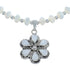 Native American Mother of Pearl And Sterling Silver Flower Pendant Bead Necklace JX125441
