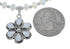 Native American Mother of Pearl And Sterling Silver Flower Pendant Bead Necklace JX125441