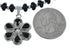 Native American Onyx And Sterling Silver Flower Pendant Bead Necklace JX125437