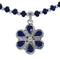 Native American Lapis And Sterling Silver Flower Pendant Bead Necklace JX125439