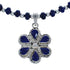 Native American Lapis And Sterling Silver Flower Pendant Bead Necklace JX125439