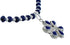 Native American Lapis And Sterling Silver Flower Pendant Bead Necklace JX125439