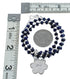 Native American Lapis And Sterling Silver Flower Pendant Bead Necklace JX125439