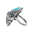Authentic Sterling Silver Navajo Turquoise Coral Leaf Design Ring Size 5-1/2 AX124932