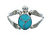 Zuni Sterling Silver Turquoise Inlay Turtle Ring Size 4-1/2 AX124886