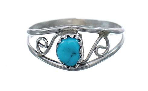 Turquoise Sterling Silver American Indian Ring Size 5-1/4 AX124956
