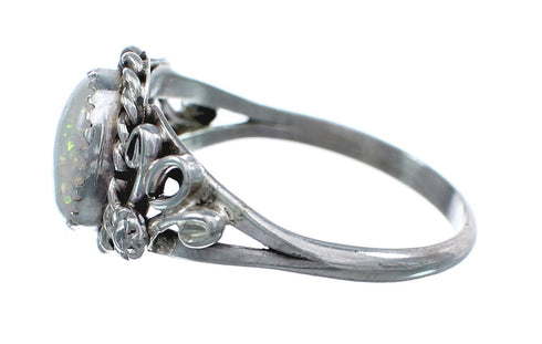 Native American Sterling Silver Opal Ring Size 9-1/4 AX124863