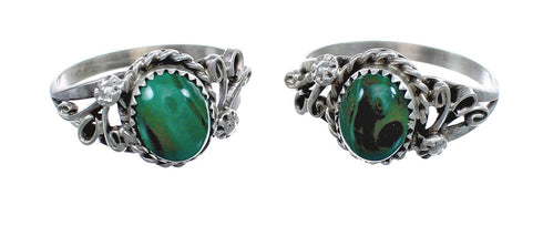 Native American Sterling Silver Malachite Ring Size 7-3/4 AX124864