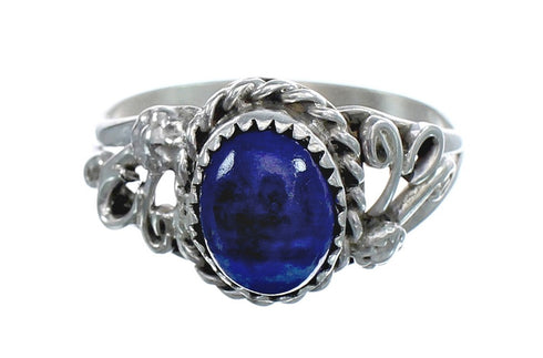 Native American Sterling Silver Lapis Ring Size 9 AX124868