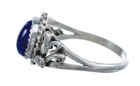 Native American Sterling Silver Lapis Ring Size 7-1/4 AX124866