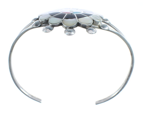 Sterling Silver Zuni Multicolor Sun Cuff Bracelet JX125002