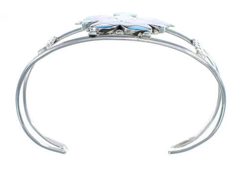 Multicolor Sterling Silver Butterfly Zuni Cuff Bracelet JX124967