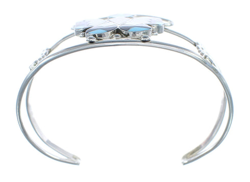 Multicolor Sterling Silver Butterfly Zuni Cuff Bracelet JX124968
