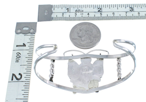 Multicolor Sterling Silver Butterfly Zuni Cuff Bracelet JX124968