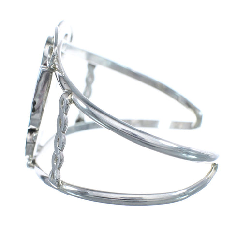 Multicolor Sterling Silver Butterfly Zuni Cuff Bracelet JX124969