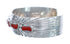 Native American Navajo Coral Sterling Silver Cuff Bracelet JX124990