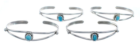 Genuine Sterling Silver Navajo Turquoise Baby Cuff Bracelet JX125025