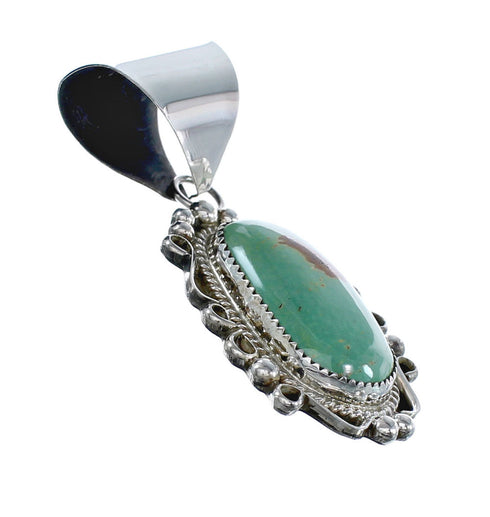 Native American Navajo Turquoise Genuine Sterling Silver Pendant AX125501