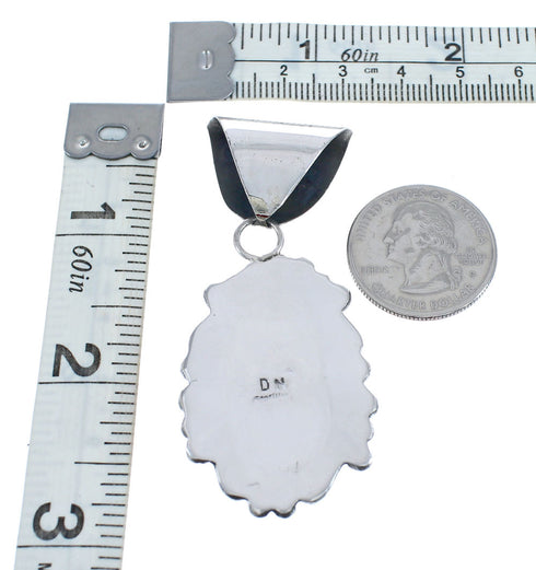 Native American Navajo Turquoise Genuine Sterling Silver Pendant AX125501