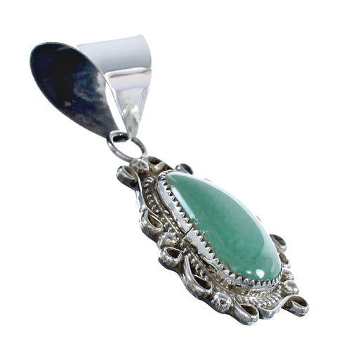 Native American Navajo Turquoise Genuine Sterling Silver Pendant AX125502