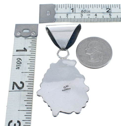 Native American Navajo Turquoise Genuine Sterling Silver Pendant AX125502