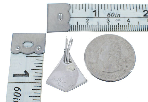 Sterling Silver Malachite And Mother of Pearl Zuni Pendant AX125495