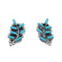 Turquoise Needlepoint Zuni Genuine Sterling Silver Leaf Post Earrings AX125420