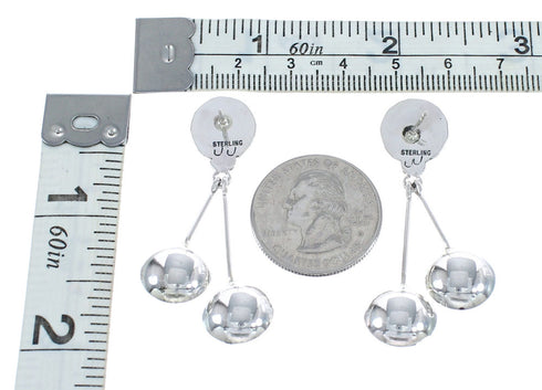Genuine Sterling Silver Navajo Post Dangle Earrings AX125503