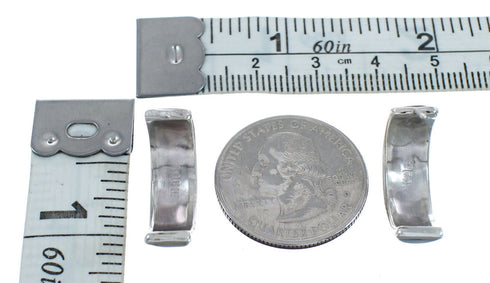 Multicolor Inlay Zuni Indian Sterling Silver Post Hoop Earrings AX125410