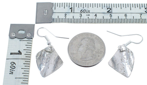 Native American Genuine Sterling Silver Hook Dangle Earrings AX125471