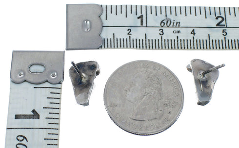 Native American Sterling Silver Turquoise Coral Flower Post Earrings AX125123