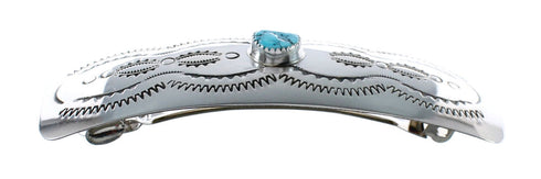 Navajo Sterling Silver Turquoise Hair Barrette AX125154
