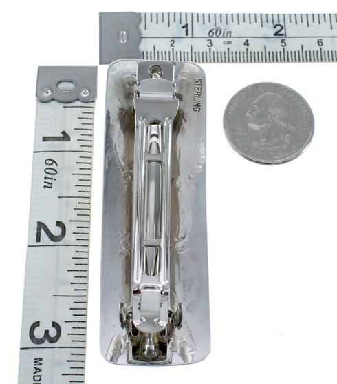 Navajo Sterling Silver Turquoise Hair Barrette AX125154