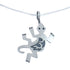 Navajo Sterling Silver Lizard Pendant Liquid Silver Necklace JX125339