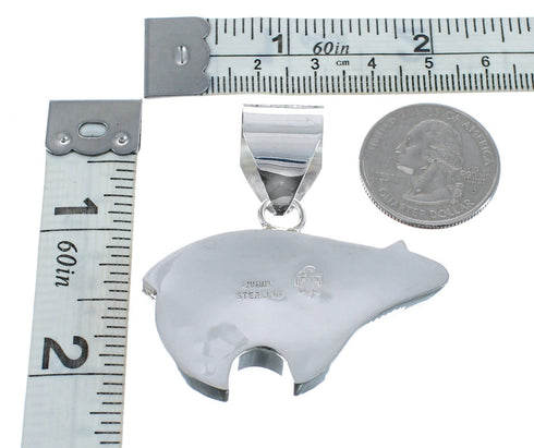 Navajo Genuine Sterling Silver Arrow And Bear Paw Pendant JX125236