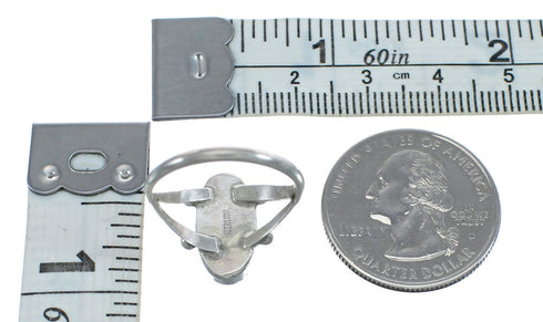 Onyx And Silver Navajo Native American Ring Size 6-1/2 AX125262