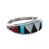 Multicolor Inlay Native American Sterling Silver Ring Size 5 AX125195
